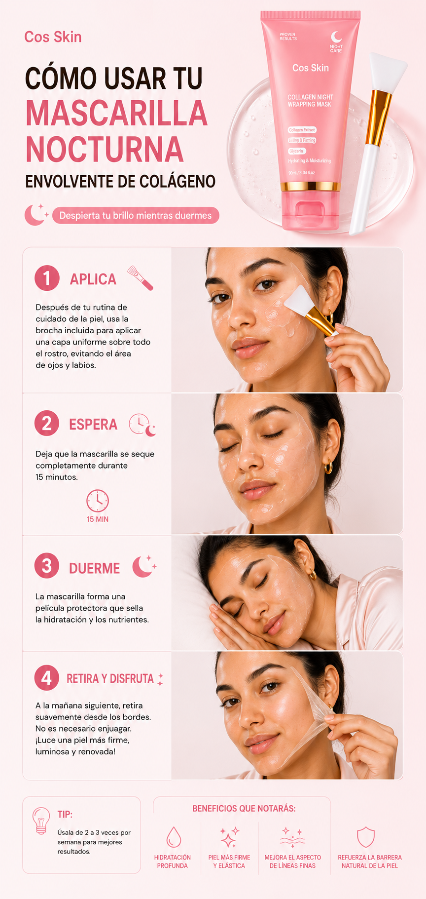Mascarilla Facial de Colágeno para la Noche
